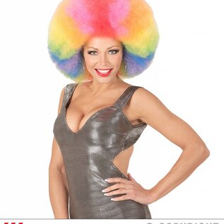 Pk  6 Top quality "MULTICOLOR OVERSIZED AFRO WIG" in polybag
