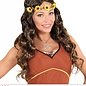 Pk  4 Brown "HIPPIE / MEDIEVAL WIG WITH SUNFLOWER HEADBAND" in polybag