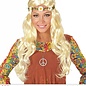 Pk  4 Blonde "HIPPIE / MEDIEVAL WIG WITH DAISY HEADBAND" in polybag