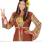 Pk  4 BROWN "HIPPIE WIG WITH MULTICOLORED SUNFLOWER HEADBAND" IN POLYBAG