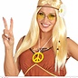 Pk  4 Blonde "HIPPIE WIG WITH DAISY HEADBAND" in polybag
