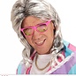 Pk  6 Grey "80s MULLET WIG" in polybag