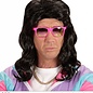 Pk  6 Black "80s MULLET WIG" in polybag