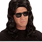 Pk  6 Black "80s MULLET WIG" in polybag