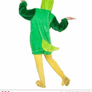 Pluche vogel kostuum in groen met masker