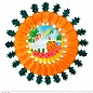 Pk 12 "PINEAPPLE ALOHA PAPER FAN" 60 cm