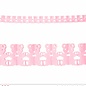 Pk 12 "PINK TEDDY BEAR GARLAND" 3 m