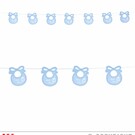 Pk 12 "AZURE BABY BIB GARLAND" 2,75 m
