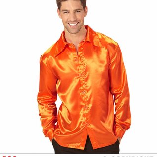 Satin "ORANGE 70s DISCO SHIRT"