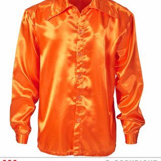 Satin "ORANGE 70s DISCO SHIRT"