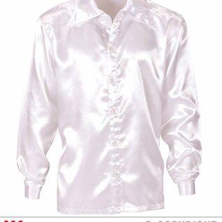 Satin "WHITE 70s DISCO SHIRT"