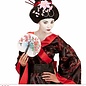 Pk  4 "GEISHA WIG WITH FLOWERS & CHOPSTICKS" in box