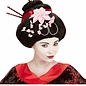 Pk  4 "GEISHA WIG WITH FLOWERS & CHOPSTICKS" in box