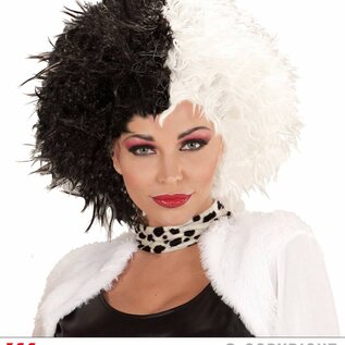 Pk  6 "BLACK & WHITE WIG" in polybag