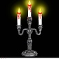 Pk  6 "SKULLS CANDELABRA WITH 3 LIGHT-UP BLEEDING CANDLES" 18 x 40 cm