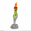 Pk 12 "SKELETON HAND CANDLE HOLDER WITH LIGHT-UP BLEEDING CANDLE" 20 cm