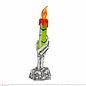 Pk 12 "SKELETON HAND CANDLE HOLDER WITH LIGHT-UP BLEEDING CANDLE" 20 cm