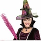 Pk  6 "HOLOGRAPHIC WITCH HAT WITH FLOWER BOW, TULLE & FEATHERS"