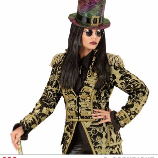 Pk  6 "HOLOGRAPHIC GOTHIC TOP HAT WITH BUCKLE"