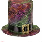 Pk  6 "HOLOGRAPHIC GOTHIC TOP HAT WITH BUCKLE"