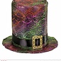 Pk  6 "HOLOGRAPHIC GOTHIC TOP HAT WITH BUCKLE"