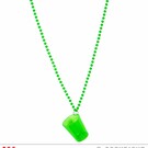 Pk 12  "NEON GREEN SHOT GLASS NECKLACE"