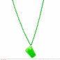 Pk 12  "NEON GREEN SHOT GLASS NECKLACE"