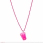 Pk 12  "NEON PINK SHOT GLASS NECKLACE"