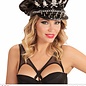 Pk  6 Vinyl "STUDDED ROCKER HAT WITH SKULLS & CHAIN"