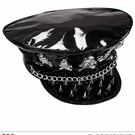 Pk  6 Vinyl "STUDDED ROCKER HAT WITH SKULLS & CHAIN"