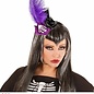 Pk 12 "MINI TOP HAT WITH SKELETON HAND, 2 ROSES & FEATHERS"