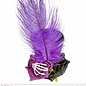 Pk 12 "MINI TOP HAT WITH SKELETON HAND, 2 ROSES & FEATHERS"