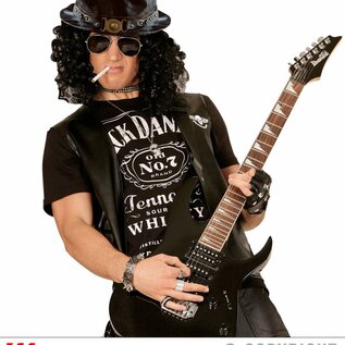 Pk  6 "LEATHER LOOK TOP HAT WITH DECORATED BAND"