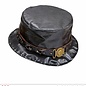 Pk  6 "LEATHER LOOK TOP HAT WITH DECORATED BAND"