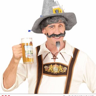 Pk  6 Felt "OKTOBERFEST HAT WITH EDELWEISS & BEER MUG"