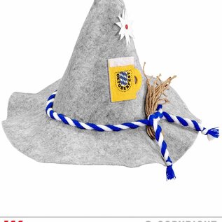 Pk  6 Felt "OKTOBERFEST HAT WITH EDELWEISS & BEER MUG"