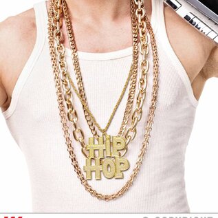 Pk 12 "GOLD HIP HOP NECKLACE"