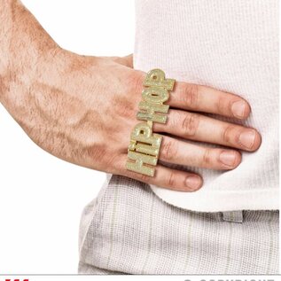 Pk 12 "GOLD HIP HOP RING"