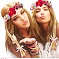 Pk  6 "FLOWER HEADBAND WITH PLAIT"