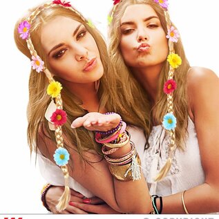 Pk  6 "FLOWER PLAIT HEADBAND"