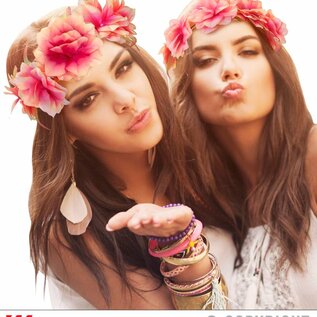 Pk 12 "TROPICAL FLOWER HEADBAND"
