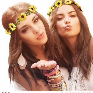 Pk 12 "YELLOW FLOWER HEADBAND"