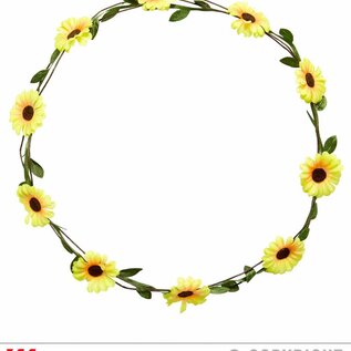 Pk 12 "YELLOW FLOWER HEADBAND"