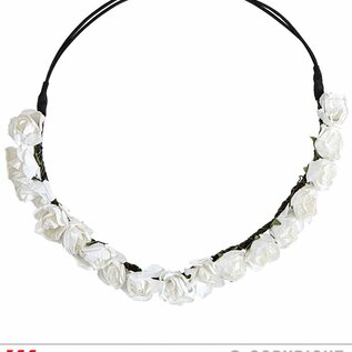Pk 12 "WHITE FLOWER HEADBAND"