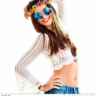 Pk 12 "MULTICOLOR FLOWER HEADBAND"