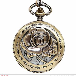 Pk  6 "ROSE POCKET WATCH WITH CHAIN"
