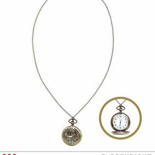 Pk  6 "ROSE POCKET WATCH WITH CHAIN"