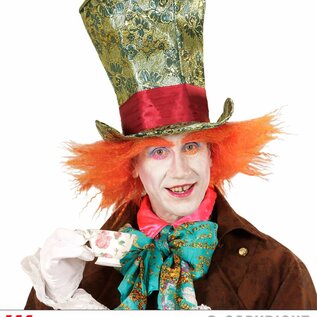 Pk  4 "CRAZY HATTER TOP HAT WITH HAIR"