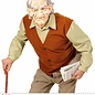 Pk  4 "OLD MAN" (shirt with vest, mask with wig & eyebrows)
