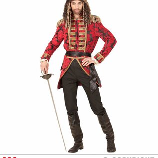 "RED JACQUARD PARADE TAILCOAT"